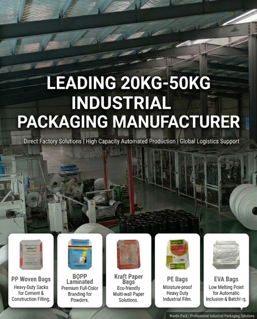 Wanlin Pack mobile-optimized view of premium cement valve bags, supplying industrial clients in America, Europe, Asia, and Africa.